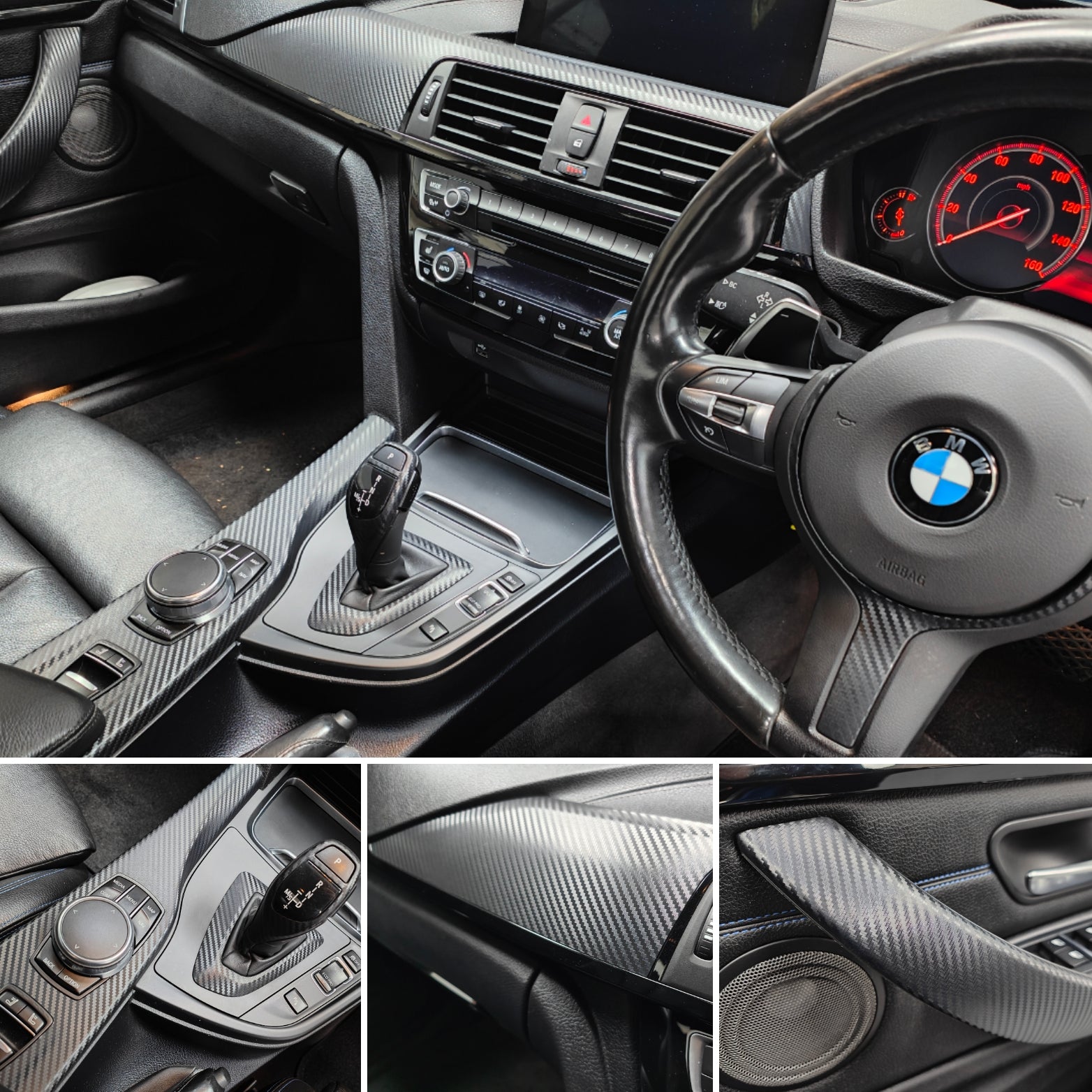 WRAPPING SERVICE - BMW F33 CONVERTIBLE INTERIOR TRIM SET - 3D CARBON